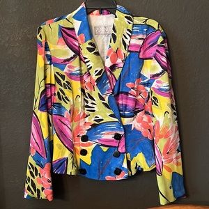 1980’s 90’s colorful print blazer. Size M Saved By The Bell Style look.  roomy
